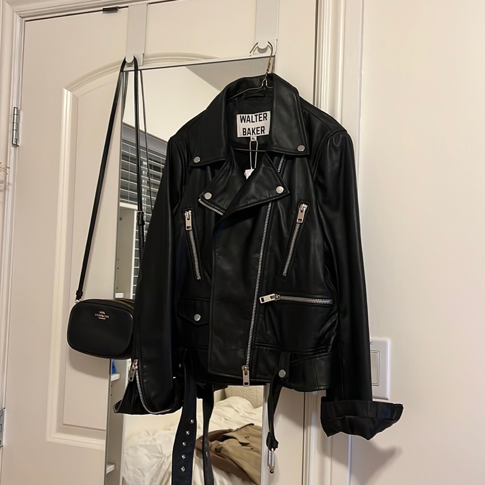 WALTER BAKER - Lamb leather moto jacket
